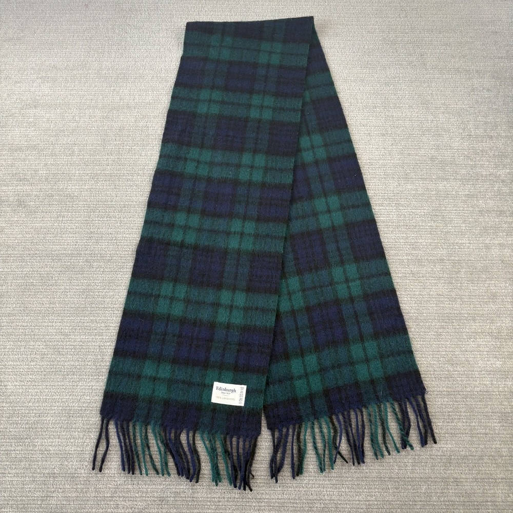 Edinburgh 100% Lambswool Scarf Black Watch Tartan Scotland 70"x10"